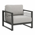 Sillón de metal con cojines de poliéster gris