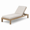 Tumbona de teca con cojín beige reclinable