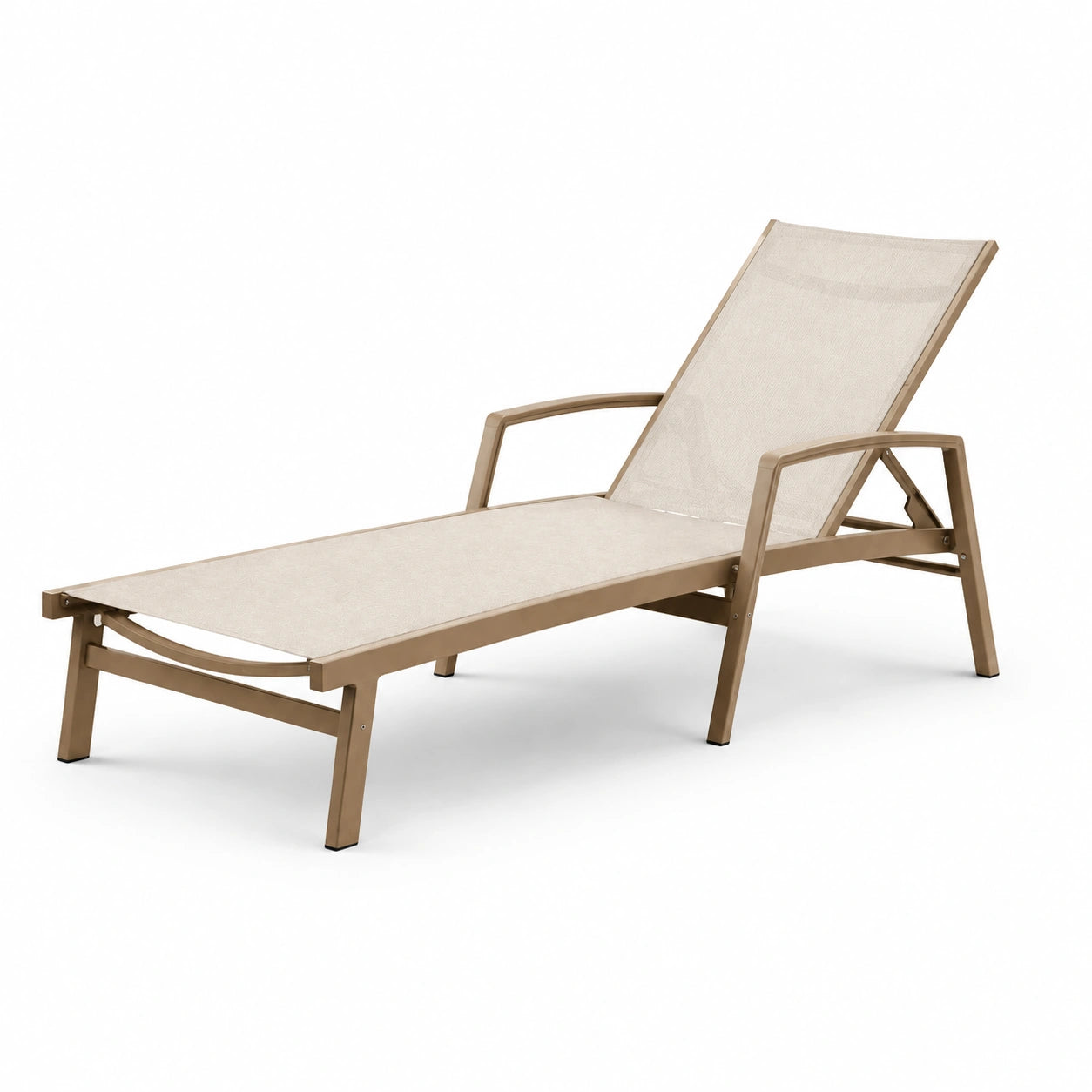 Tumbona de aluminio y textilene ajustable beige