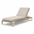 Tumbona de aluminio y cuerda sintética con cojines beige 200 cm