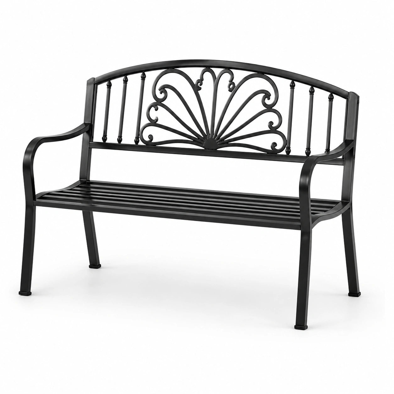 Banco de hierro forjado negro 127x60x85 cm