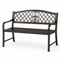 Banco de metal para exteriores con respaldo decorativo 120 cm