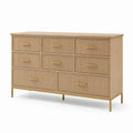 Cajonera de Madera de 8 Cajones con Tiradores de Metal Dorado, 120x85x40 cm