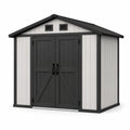 Cobertizo de plástico para exteriores 185x152x226 cm gris y blanco