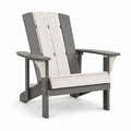 Silla Adirondack de Madera Compuesta para Exterior, Gris y Blanco