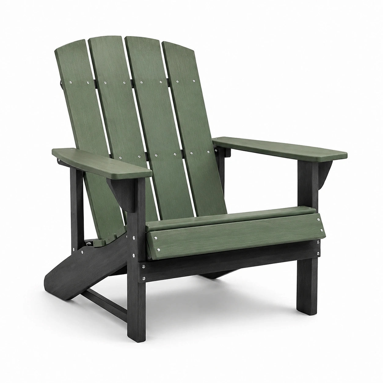 Silla Adirondack de Madera Compuesta Verde/Negro 75cm x 90cm x 85cm